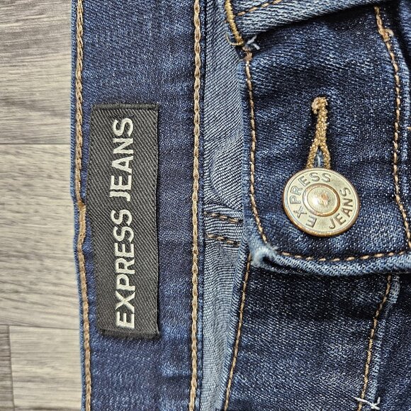 Express Jeans Pants Womens 6S Blue Distressed Legging Mid Rise Skinny Denim - Picture 5 of 13